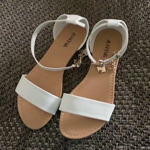 White justfab sandals